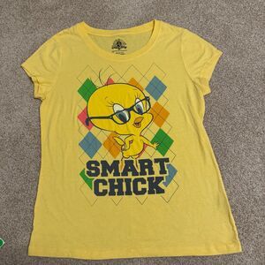 Looney Tunes Tweety Bird Graphic T-Shirt Yellow Short-Sleeve Girl's XL‎ (15-17)